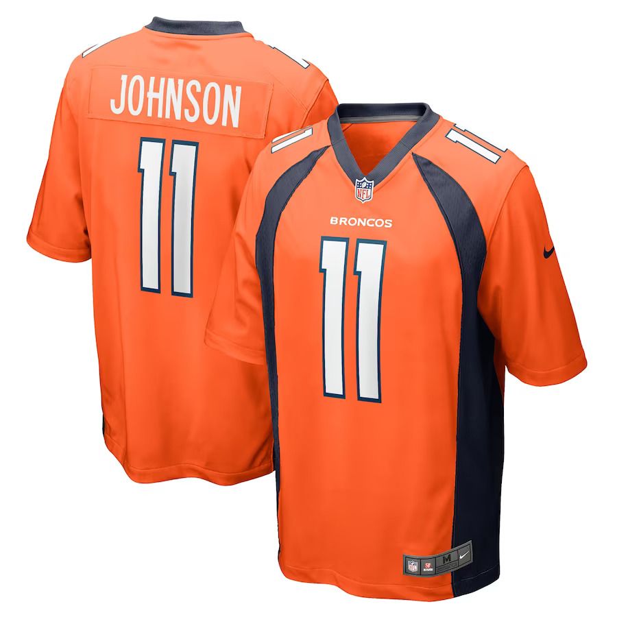Men Denver Broncos #11 Josh Johnson Nike Orange Game Player NFL Jersey